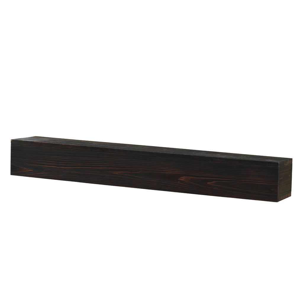 72" Rustic Wood Fireplace Mantel,Wall-Mounted & Floating Shelf for Home Decor Espresso