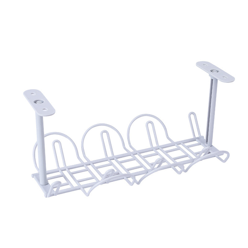 Table Bottom Power Cord Inserting And Arranging Rack Towing Board Interlayer Hanging Basket Layered Rack Cord Board Storage Rack
