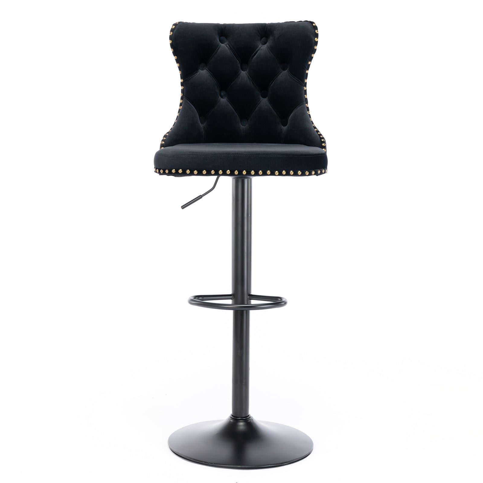 Black,Set of 225-33 Inch,17.7 inch base, Modern Upholstered Bar Stools with Backs Comfortable Tufted for Home Pub and Kitchen