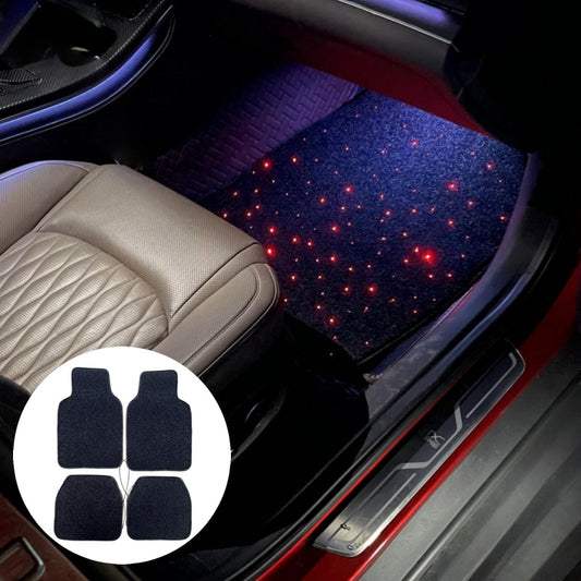 Car Fiber Optic Floor Mats Full Set of 4 Pieces with Starlight Effect