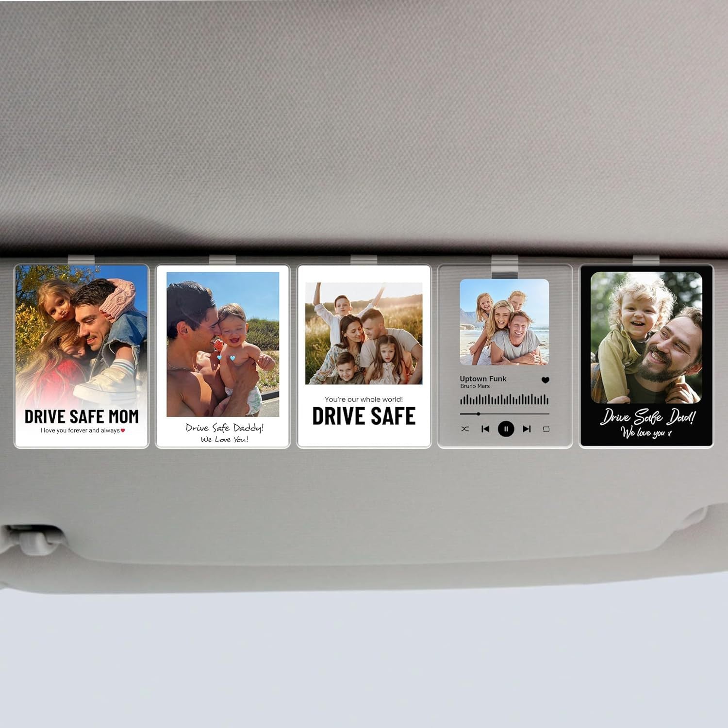 Acrylic Car Sun Visor DIY Photo Couple Car Ornament Rearview Mirror Hanging Decor Personalized Creative Gift