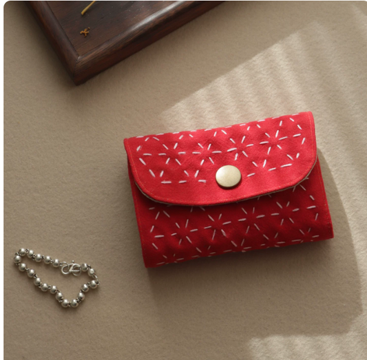 Accordion Coin Purse Handmade Embroidered Vintage Artistic