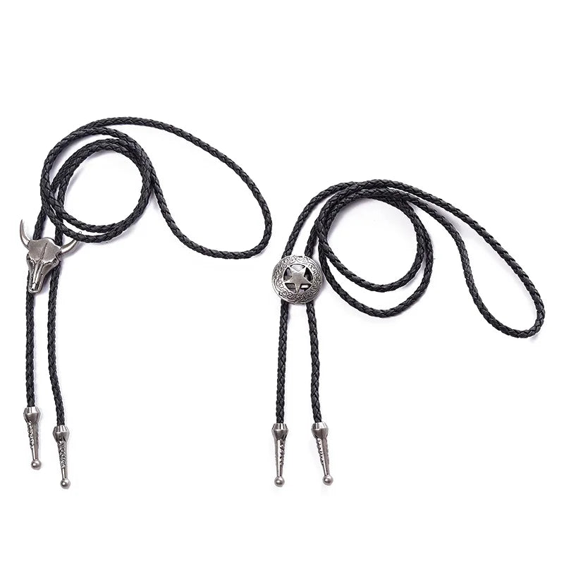 Men Accessories Pendant Long Sweater Chain Tie Leather Rope Men Women Couple Necklace Angel Wings Bolo Tie Ties for Men Gifts