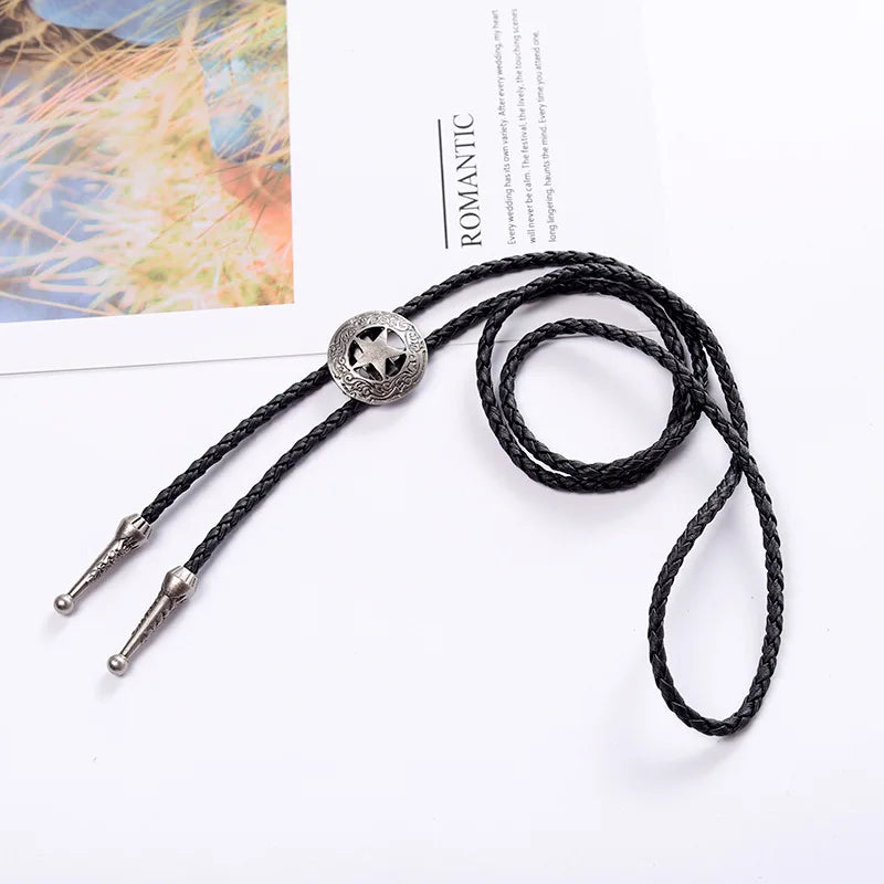 Men Accessories Pendant Long Sweater Chain Tie Leather Rope Men Women Couple Necklace Angel Wings Bolo Tie Ties for Men Gifts