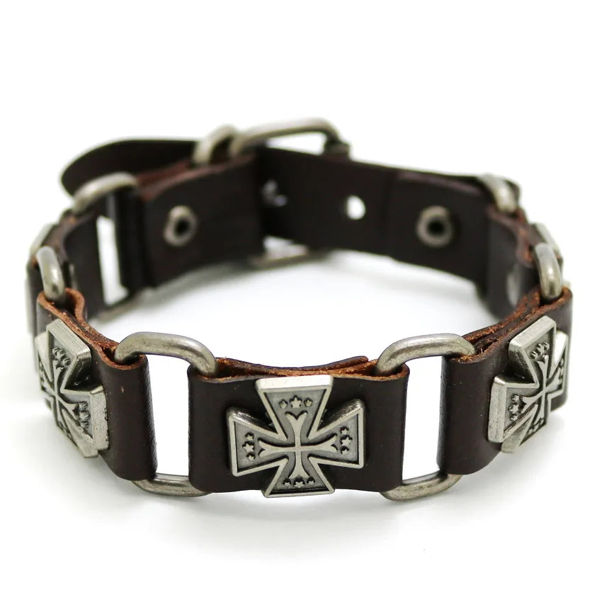2018 New Accessories For Men And Women  Retro Casual leather Bracelet Men Fashion Punk Bracelet Bracelet