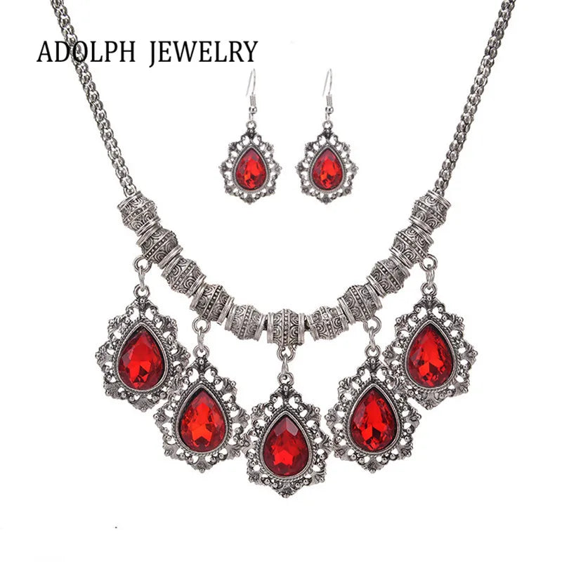Trendy Jewelry for Women Luxurious Accessories Temperament Water Droplets Jewelry Set Choker Necklace and Earrings