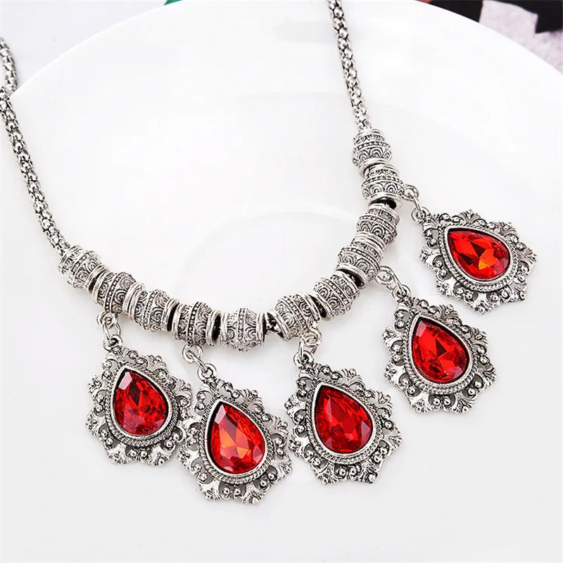 Trendy Jewelry for Women Luxurious Accessories Temperament Water Droplets Jewelry Set Choker Necklace and Earrings