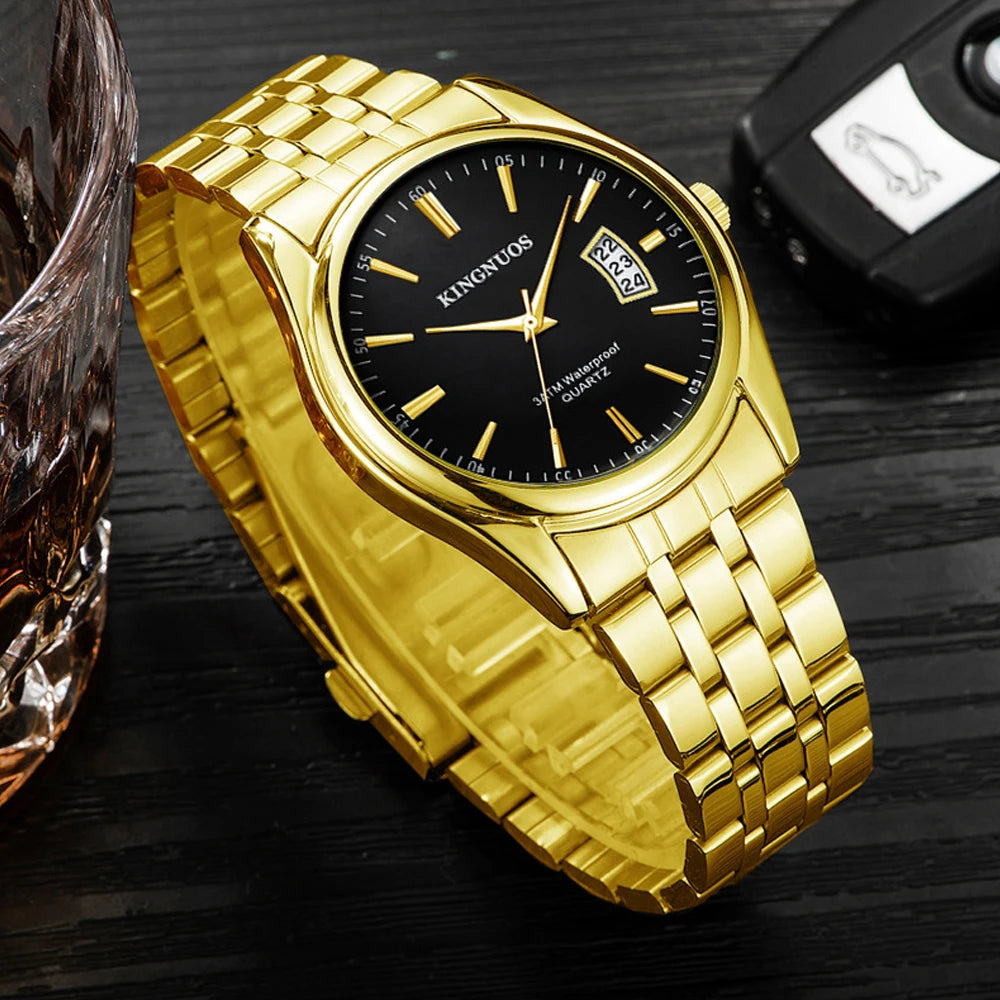 Gold Watch for Men Casual Mens Business Watches Fashion Quartz Wristwatch Man Waterproof Reloj Hombre Dropshipping часы мужские