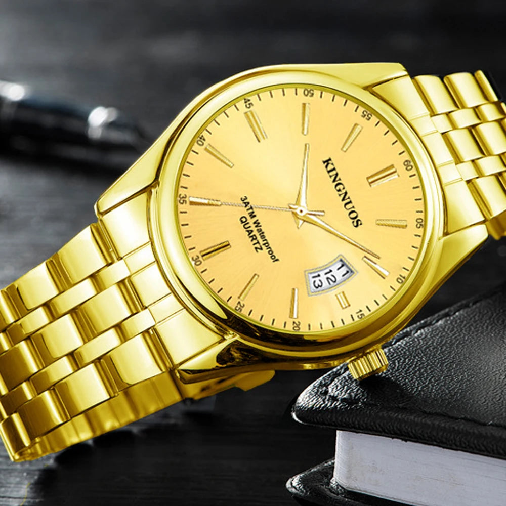 Gold Watch for Men Casual Mens Business Watches Fashion Quartz Wristwatch Man Waterproof Reloj Hombre Dropshipping часы мужские