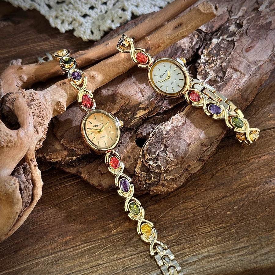 Retro Rainbow Quartz Watch for Women