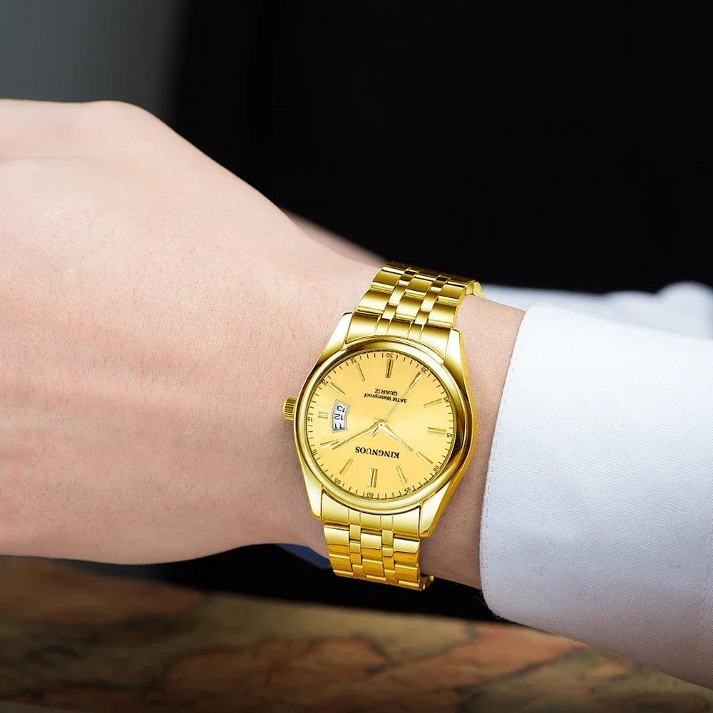 Gold Watch for Men Casual Mens Business Watches Fashion Quartz Wristwatch Man Waterproof Reloj Hombre Dropshipping часы мужские