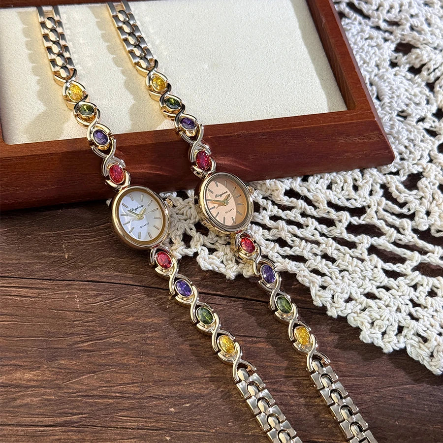 Retro Rainbow Quartz Watch for Women