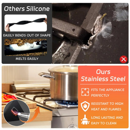 Stainless Steel Stove Gap Cover – Adjustable 35–70 cm