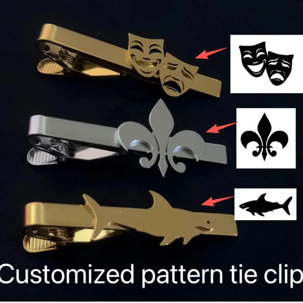 Personalized men's suit accessories, customized patterns, tie clips, wedding jewelry, tie accessories, men's gifts