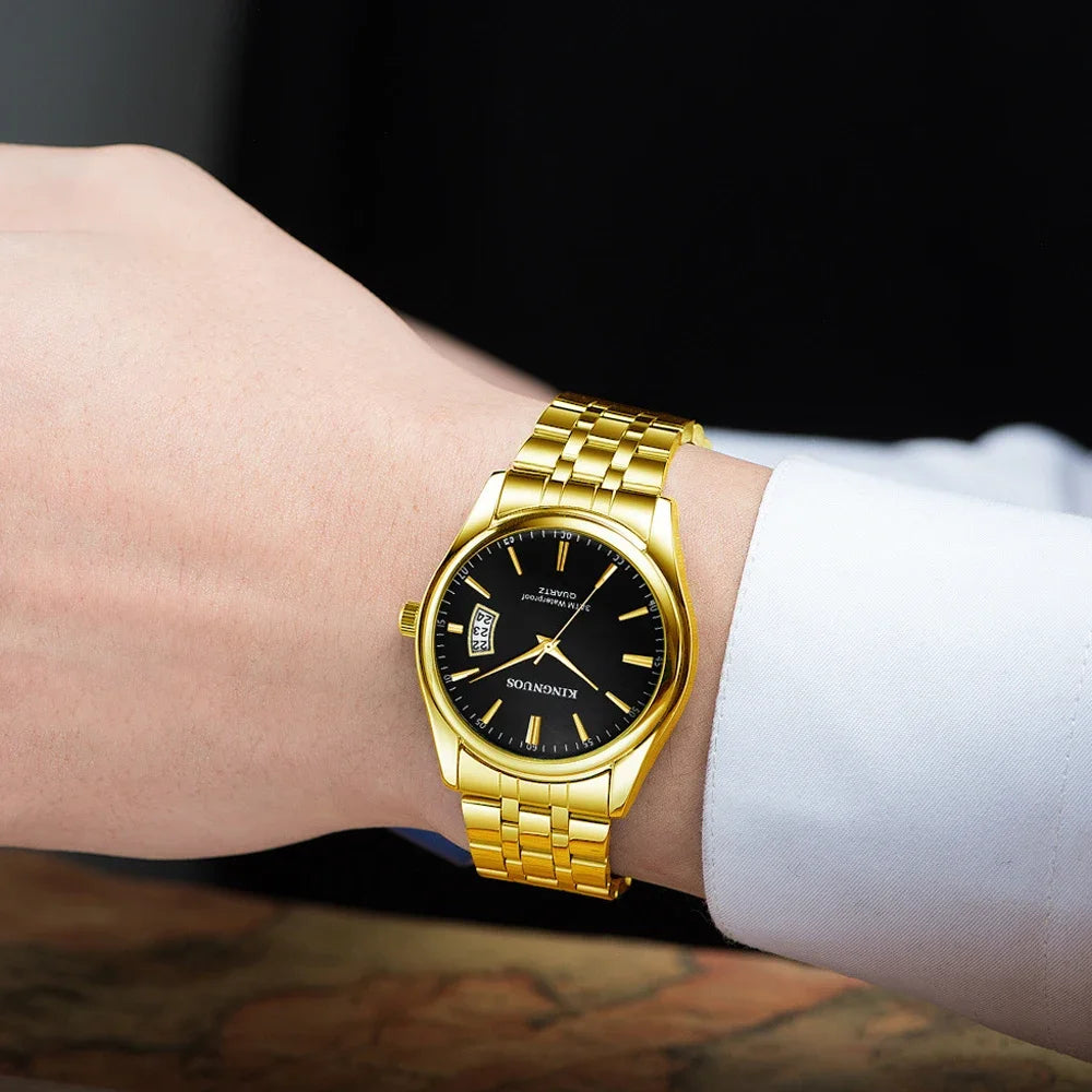 Gold Watch for Men Casual Mens Business Watches Fashion Quartz Wristwatch Man Waterproof Reloj Hombre Dropshipping часы мужские