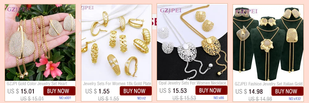 Women  Jewelry Set Two Tone Design Luxury Nigeria Trending Choker Pendant Earrings Ring Bracelet Wedding Party Gift