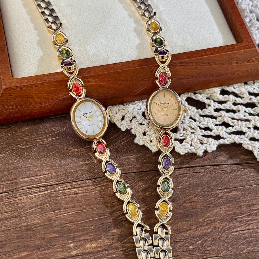 Retro Rainbow Quartz Watch for Women