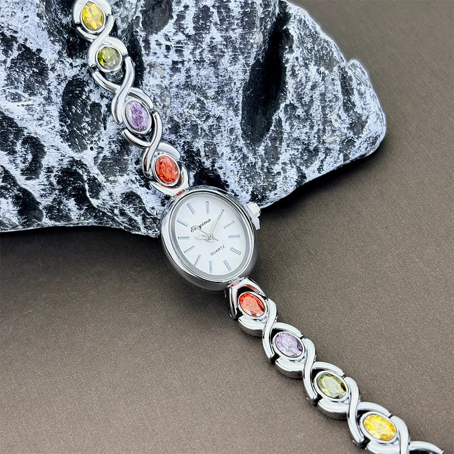 Retro Rainbow Quartz Watch for Women