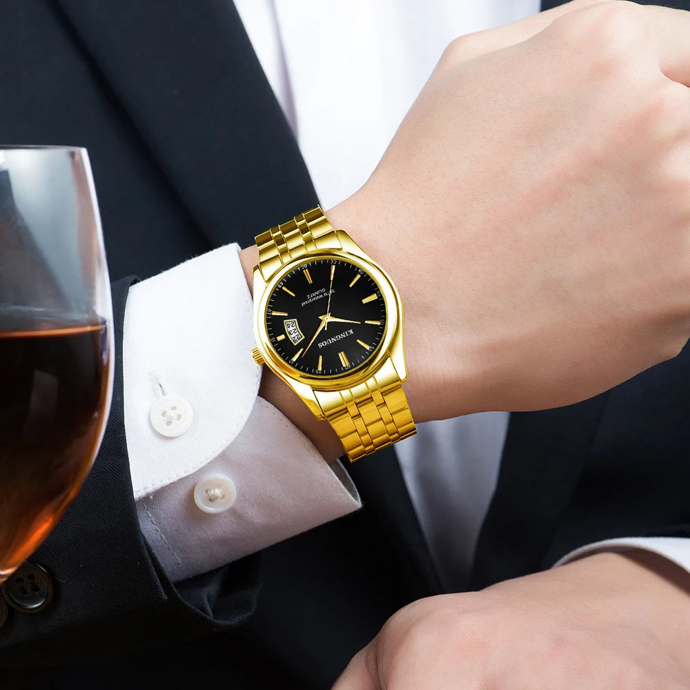 Gold Watch for Men Casual Mens Business Watches Fashion Quartz Wristwatch Man Waterproof Reloj Hombre Dropshipping часы мужские