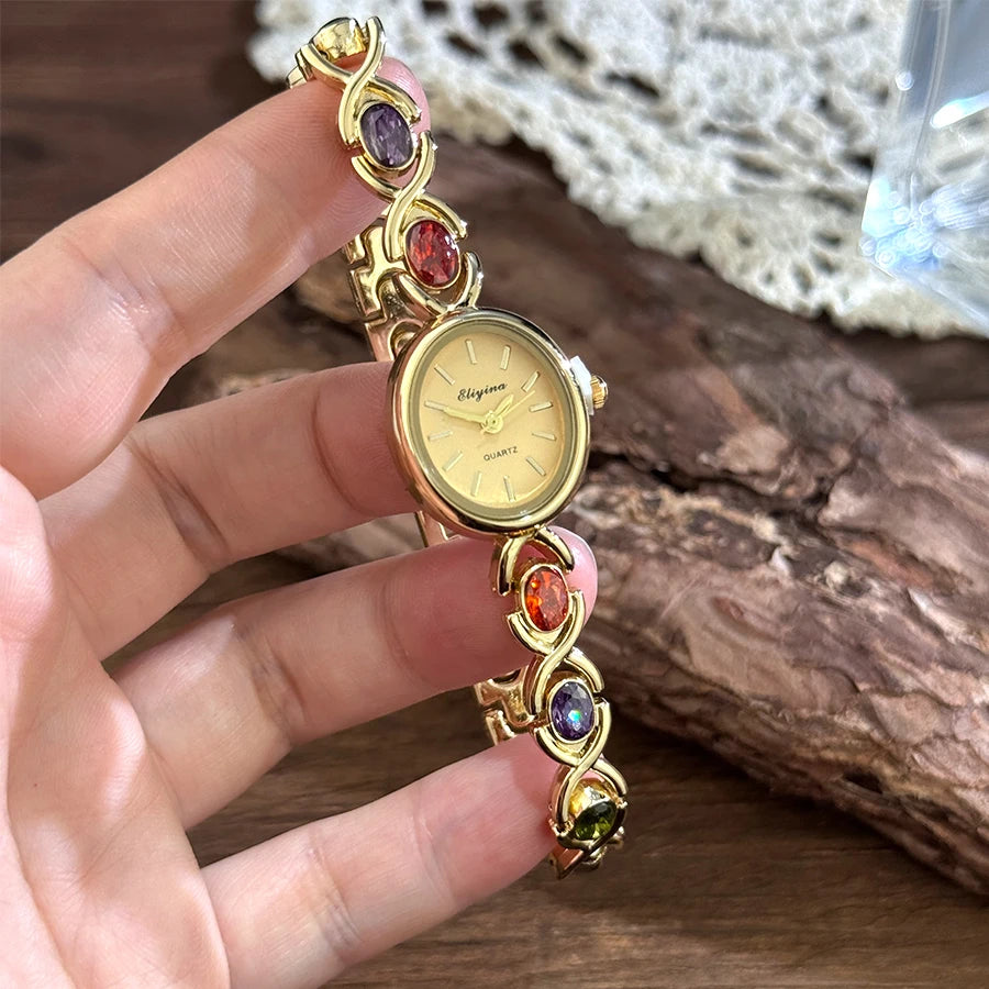 Retro Rainbow Quartz Watch for Women