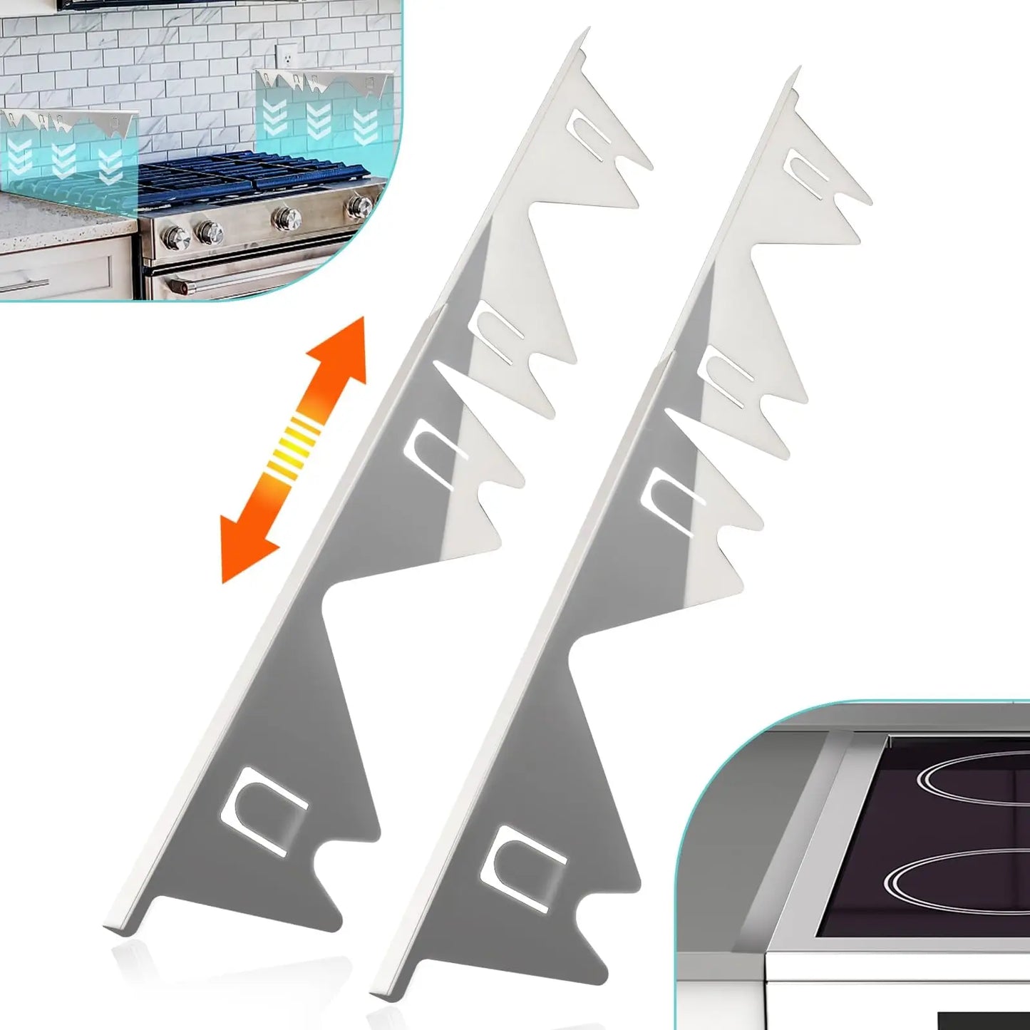 Stainless Steel Stove Gap Cover – Adjustable 35–70 cm