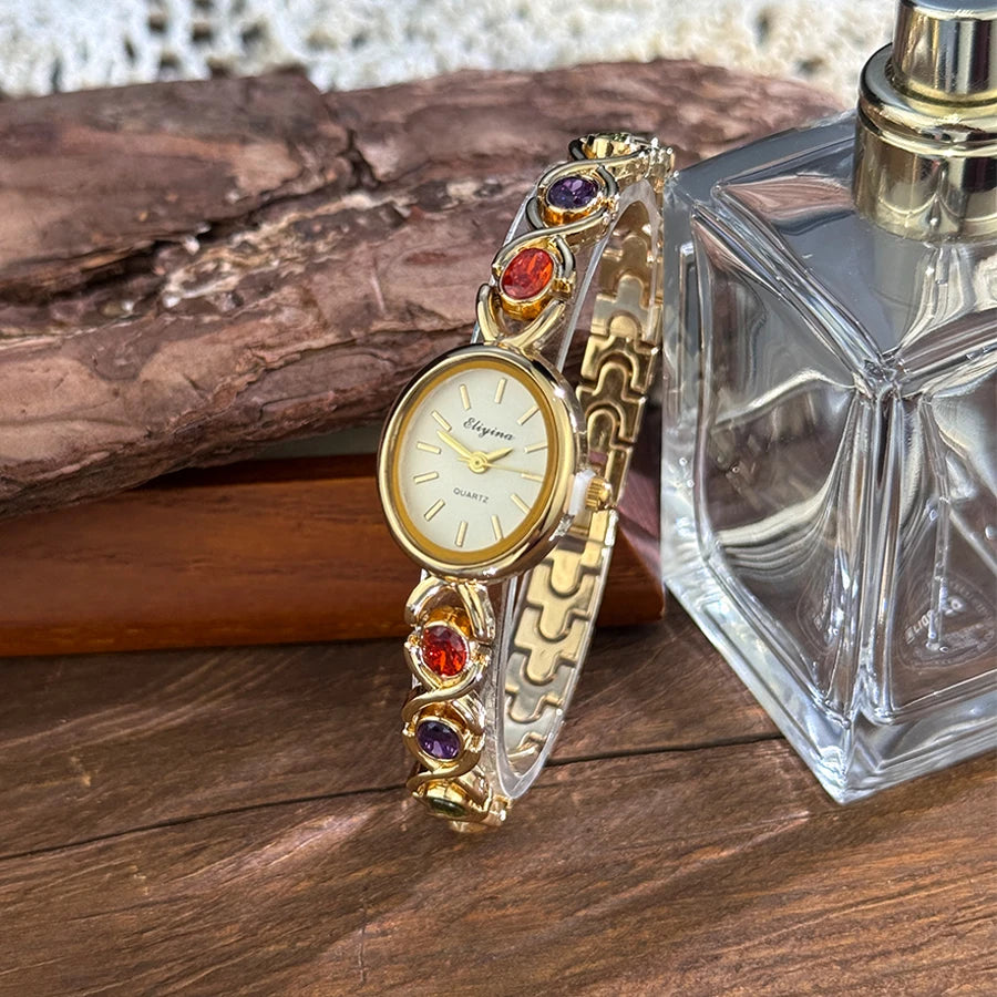 Retro Rainbow Quartz Watch for Women