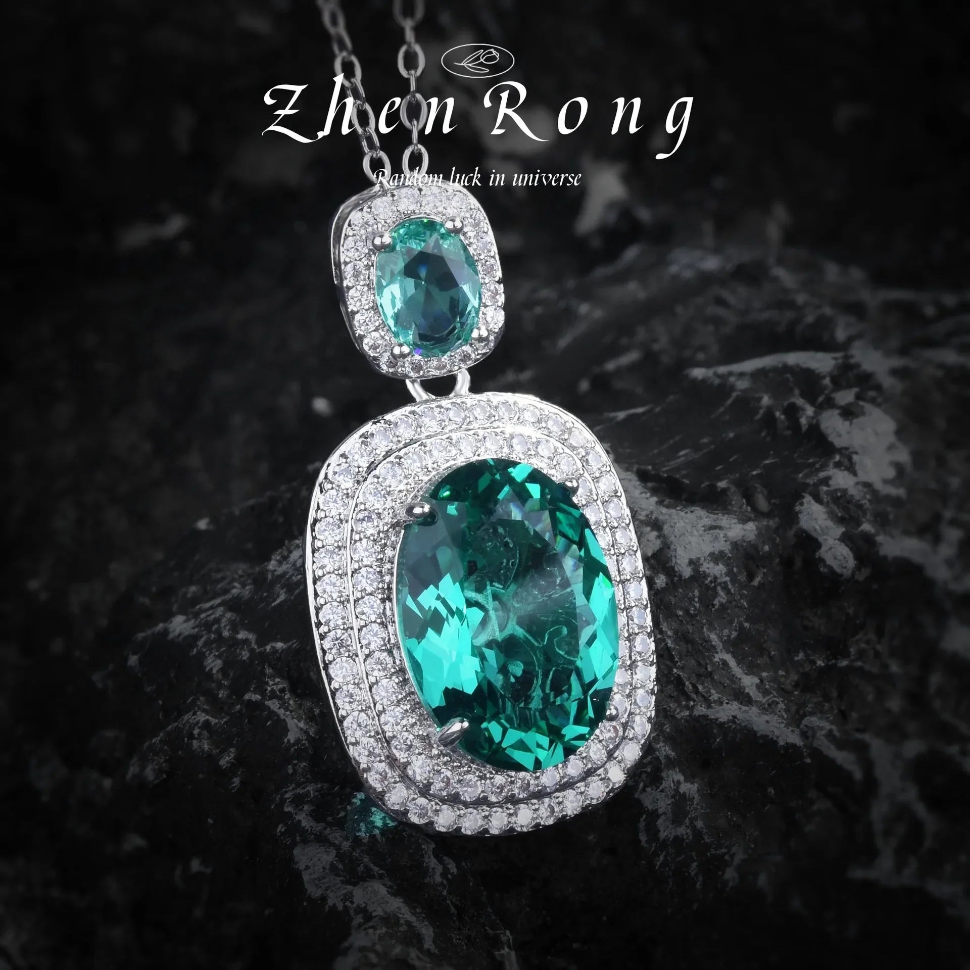 Women‘s Fashion 925 Silver Jewelry AAA CZ Emerald Pendant Necklace Ring Earring Female Vintage Elegant Wedding Party Jewelry Set