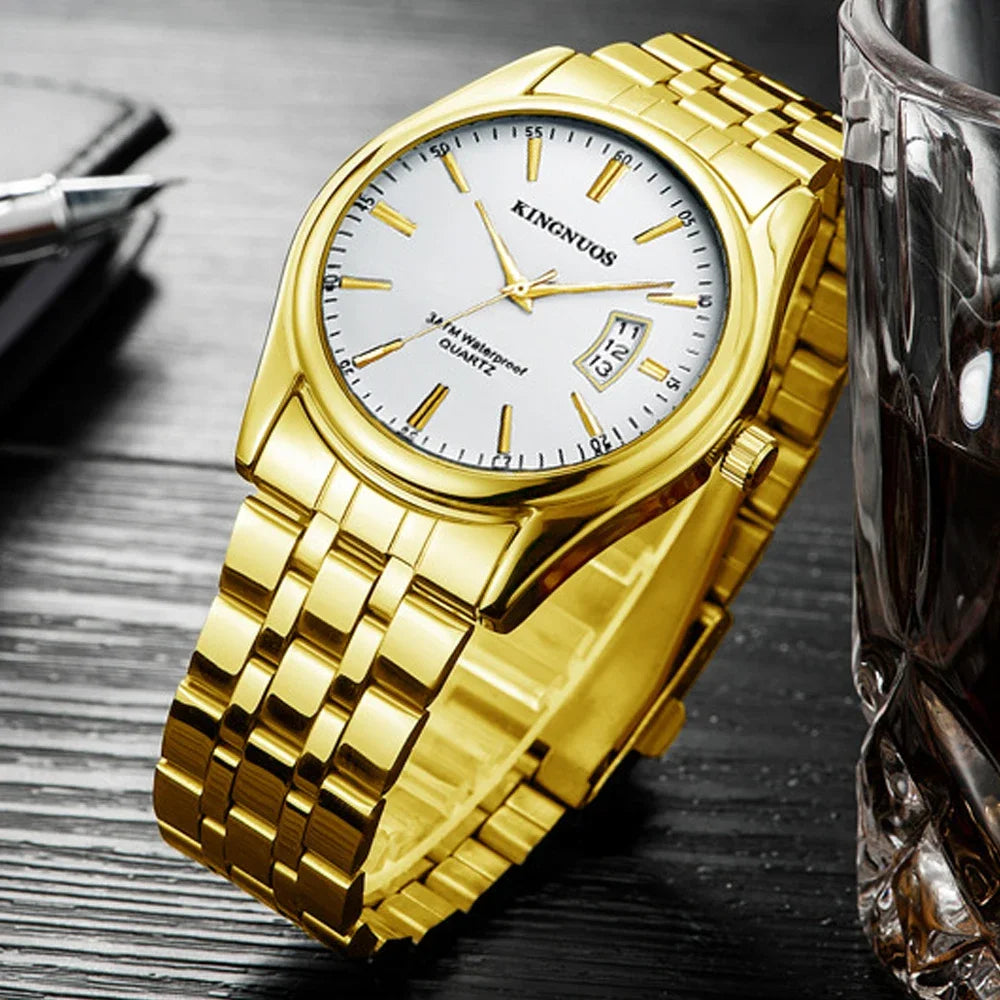 Gold Watch for Men Casual Mens Business Watches Fashion Quartz Wristwatch Man Waterproof Reloj Hombre Dropshipping часы мужские