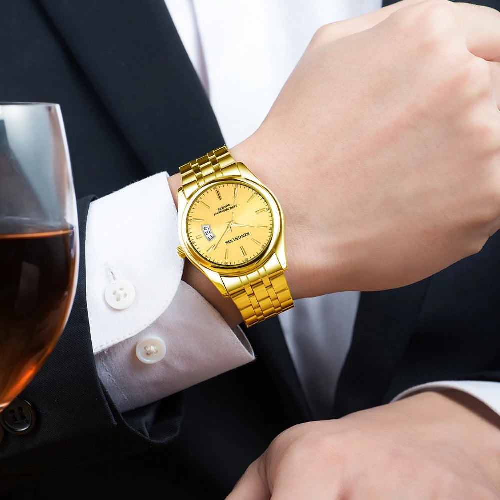 Gold Watch for Men Casual Mens Business Watches Fashion Quartz Wristwatch Man Waterproof Reloj Hombre Dropshipping часы мужские