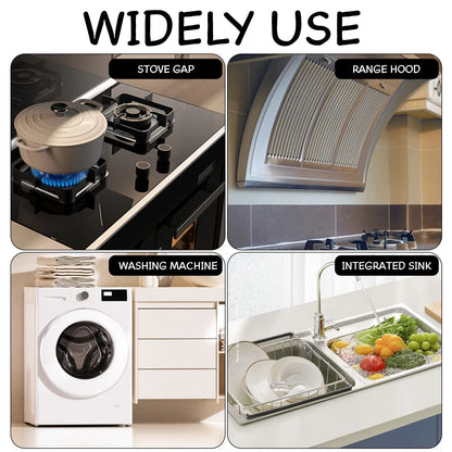 Stainless Steel Stove Gap Cover – Adjustable 35–70 cm