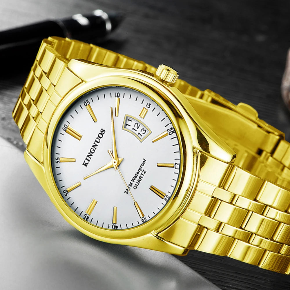 Gold Watch for Men Casual Mens Business Watches Fashion Quartz Wristwatch Man Waterproof Reloj Hombre Dropshipping часы мужские
