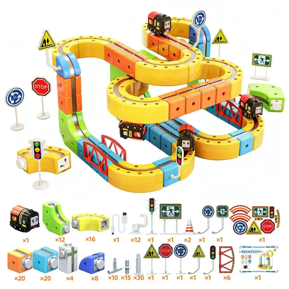 Magnetic Track Set STEM Toy for Kids