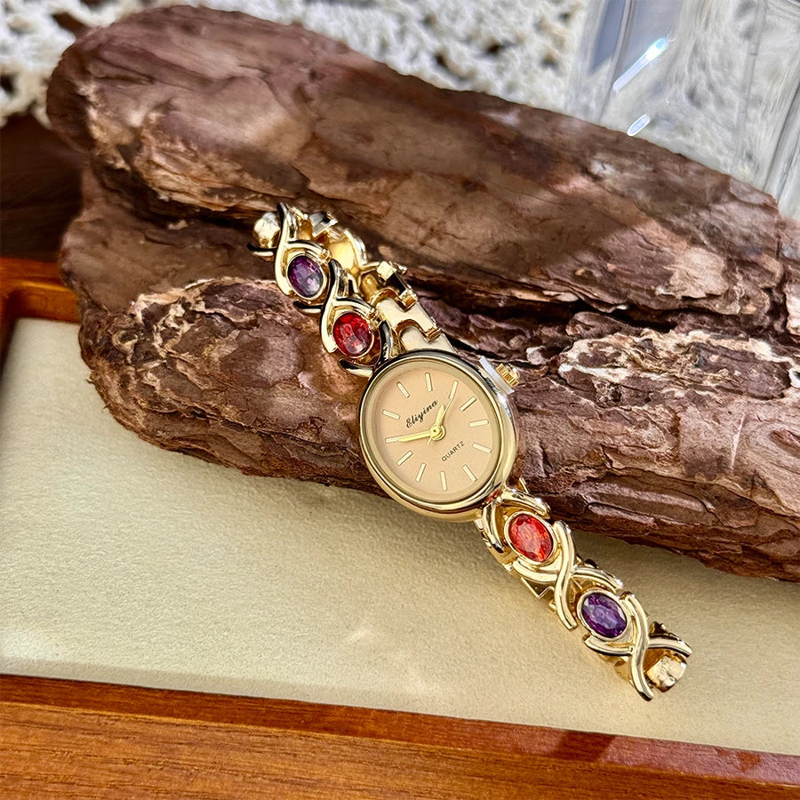 Retro Rainbow Quartz Watch for Women