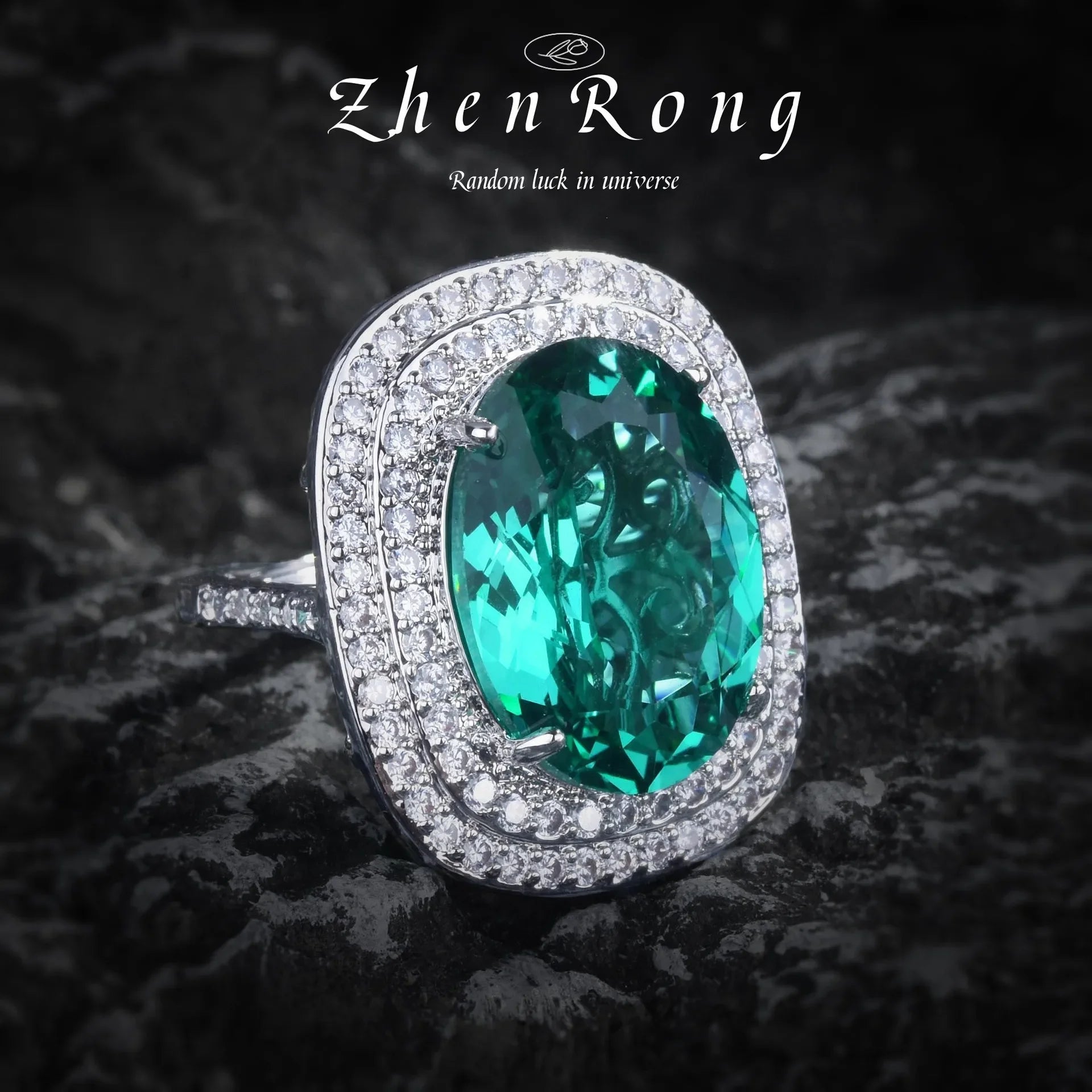 Women‘s Fashion 925 Silver Jewelry AAA CZ Emerald Pendant Necklace Ring Earring Female Vintage Elegant Wedding Party Jewelry Set