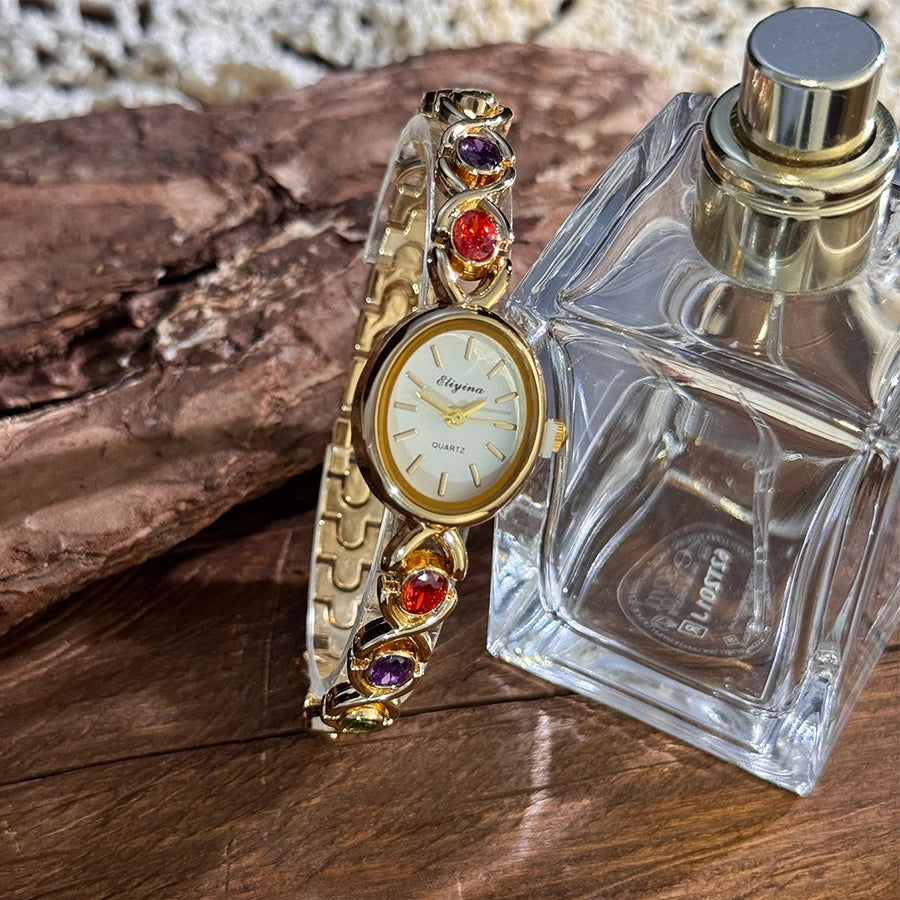 Retro Rainbow Quartz Watch for Women
