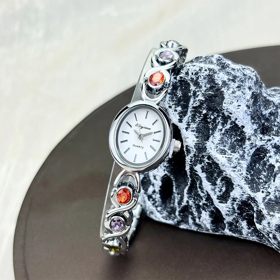 Retro Rainbow Quartz Watch for Women