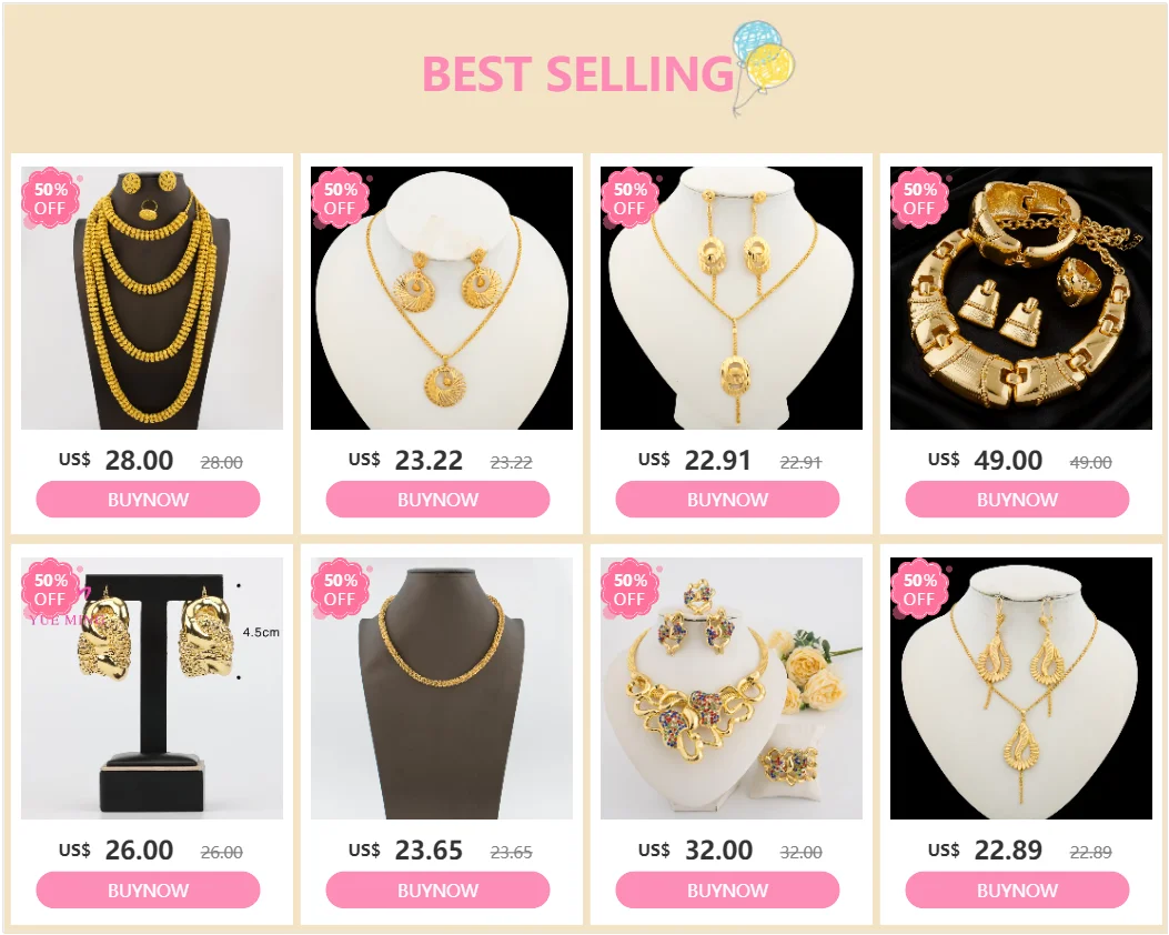 Fashion Jewelry Set for Women   Necklace and Earrings with Bracelet Ring Set for Weddings Party Jewelry Set Gifts ﻿