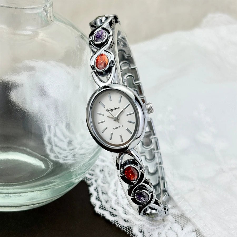 Retro Rainbow Quartz Watch for Women