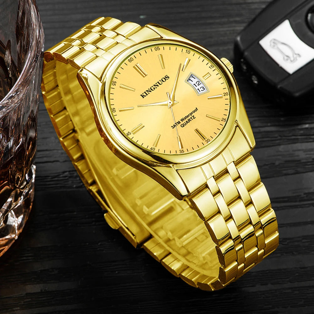 Gold Watch for Men Casual Mens Business Watches Fashion Quartz Wristwatch Man Waterproof Reloj Hombre Dropshipping часы мужские