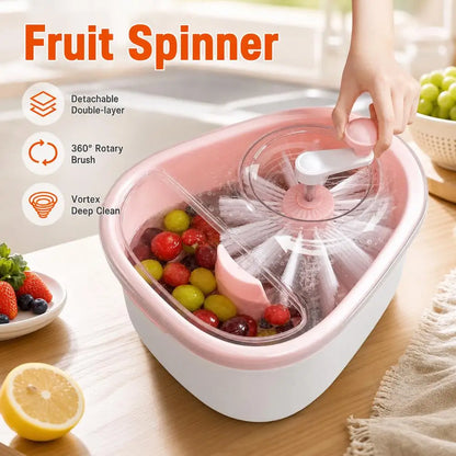 Vortex Fruit Washer – Manual Spin Cleaner