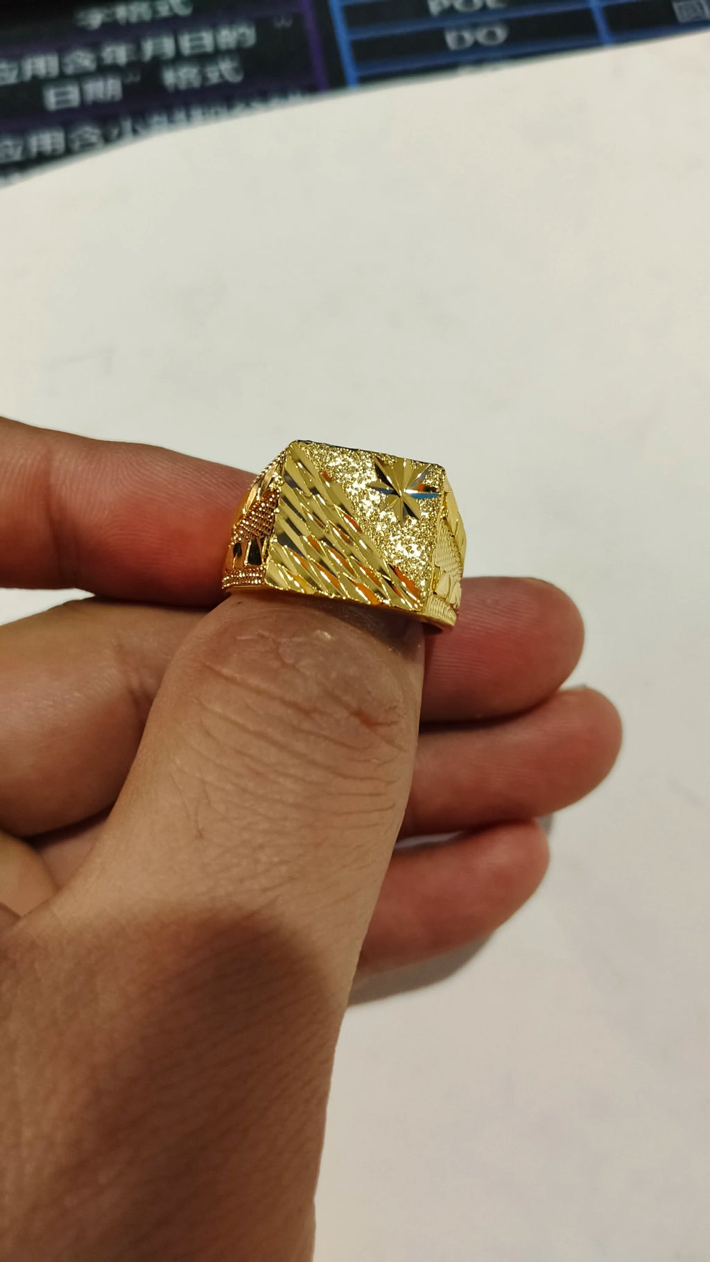Dubai Gold Color Ring for Man Women  Arab Ring Copper Jewelry Middle Eastern Israel/Iraq/Oman Ring Gift