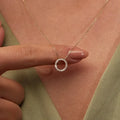 Fashion Trend Elegant Jewelry Simple Crystal Circle Pendant Necklace Golden Color Unquie Women Necklace Party Gift Wholesale