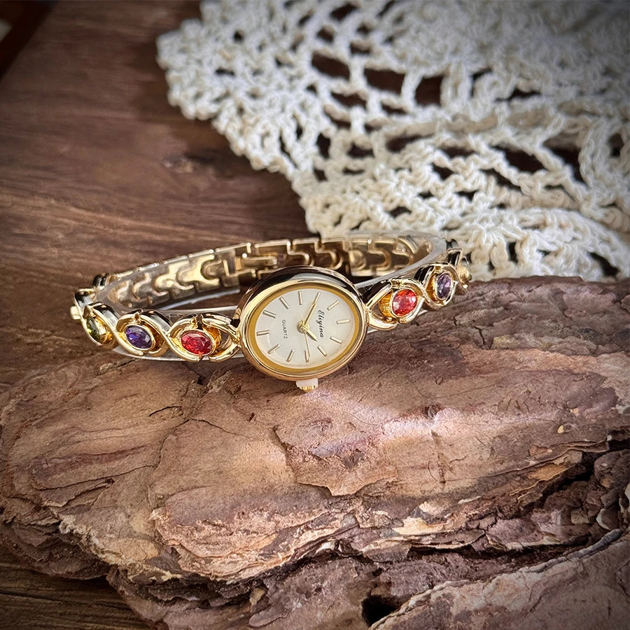 Retro Rainbow Quartz Watch for Women