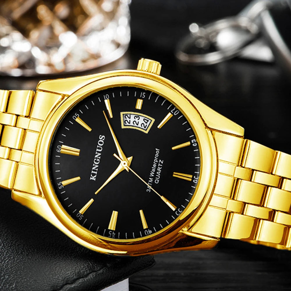 Gold Watch for Men Casual Mens Business Watches Fashion Quartz Wristwatch Man Waterproof Reloj Hombre Dropshipping часы мужские