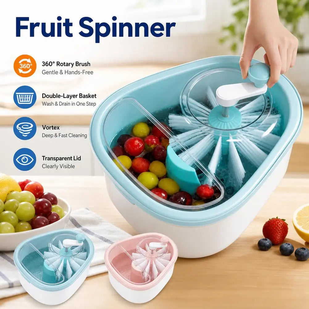 Vortex Fruit Washer – Manual Spin Cleaner