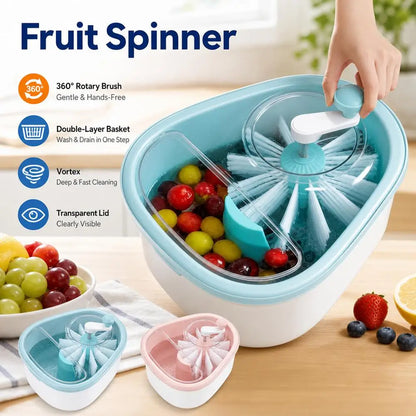 Vortex Fruit Washer – Manual Spin Cleaner