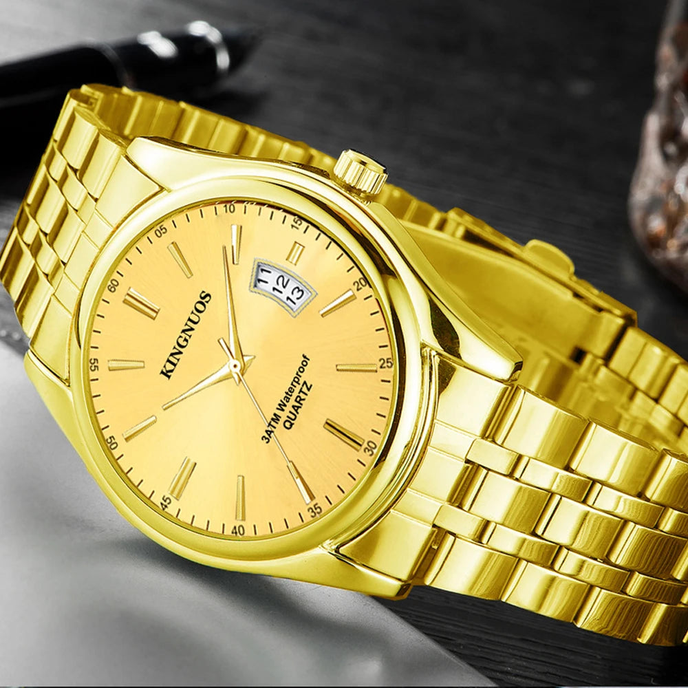 Gold Watch for Men Casual Mens Business Watches Fashion Quartz Wristwatch Man Waterproof Reloj Hombre Dropshipping часы мужские