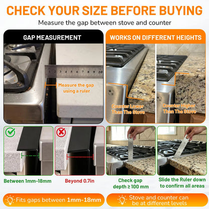 Stainless Steel Stove Gap Cover – Adjustable 35–70 cm
